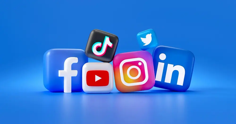 Social media app icons including TikTok, Instagram, YouTube and Facebook, representing how creators get paid across platforms in the US